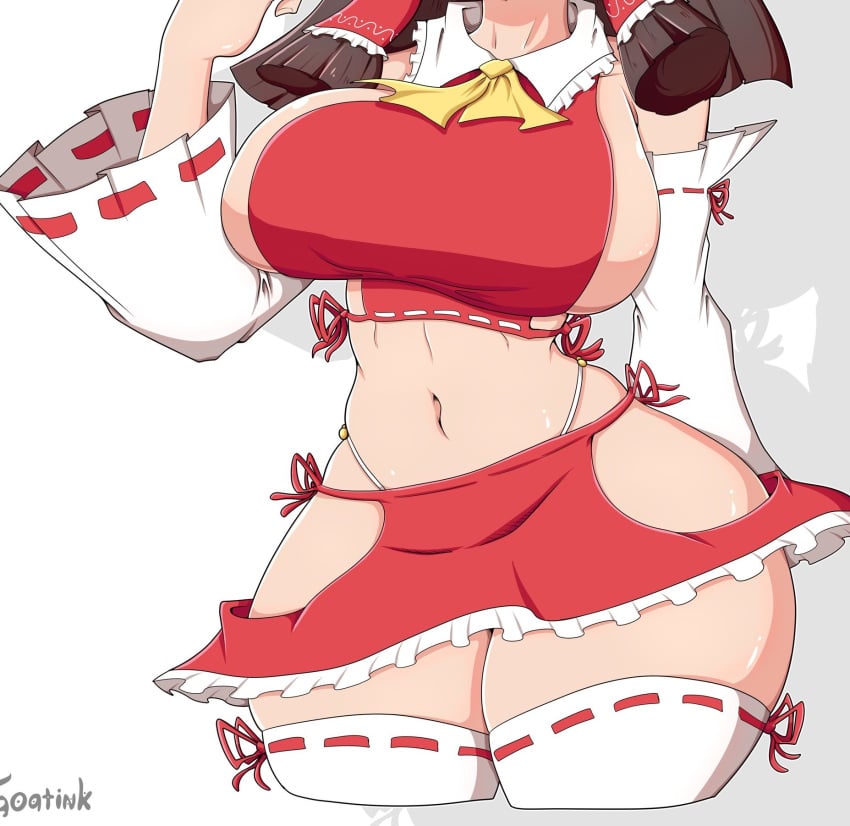 goatink lower_body reimu_hakurei slutty_clothing thick thick_legs thick_thighs thighs thong touhou tummy