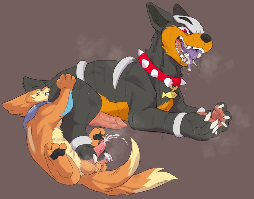 anal bodily_fluids buizel butt_sniffing claws collar collar_tag disgust drooling duo ejaculation feet feral foot_fetish foot_play footjob generation_1_pokemon generation_2_pokemon generation_4_pokemon genitals grimace hindpaw houndour junk_(junkhoundour) kockroach male male/male musk musk_clouds nintendo oral oral_vore paws penis pokemon pokemon_(species) rattata rimming saliva sex sniffing soggy_(soggybuizel) spiked_collar spikes sweat sweating_profusely toe_claws vore