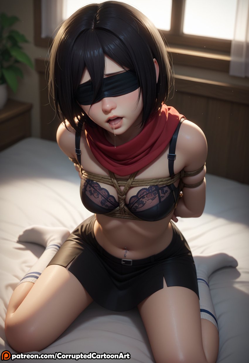 ai_generated attack_on_titan blindfolded bondage corruption mikasa_ackerman