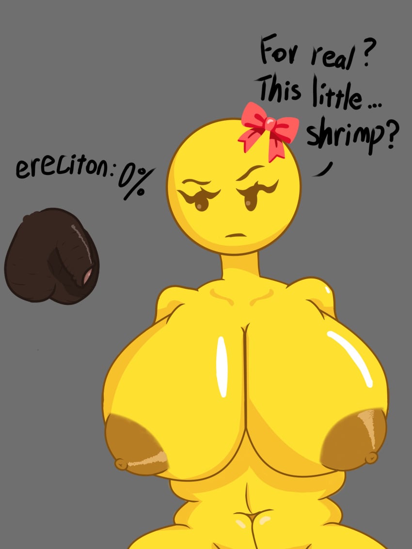 1girls big_breasts dark-skinned_male emoji emoji_(race) gans282 horny_female mature_female small_penis small_penis_humiliation