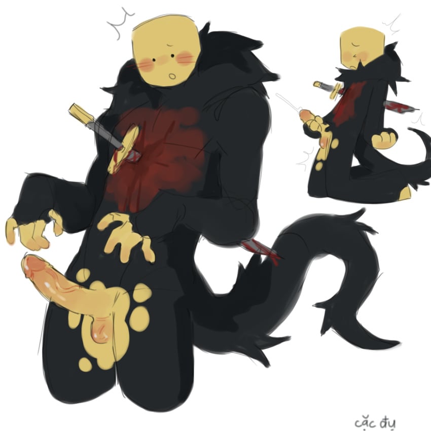 blood_in_chest blush cum die_of_death_(roblox) doodle fur hard_penis jerkingoff mequot pursuer_(die_of_death) roblox roblox_game robloxian sexmaster99 sword tail torn_clothes yellow_penis yellow_skin