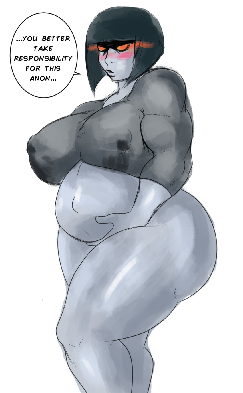 1girls anon belly big_belly clothing darkseid dc_comics female female_only genderswap_(mtf) goddess lactation lady_darkseid milf pregnant redblacktac rule_63 solo take_responsibility the_new_gods