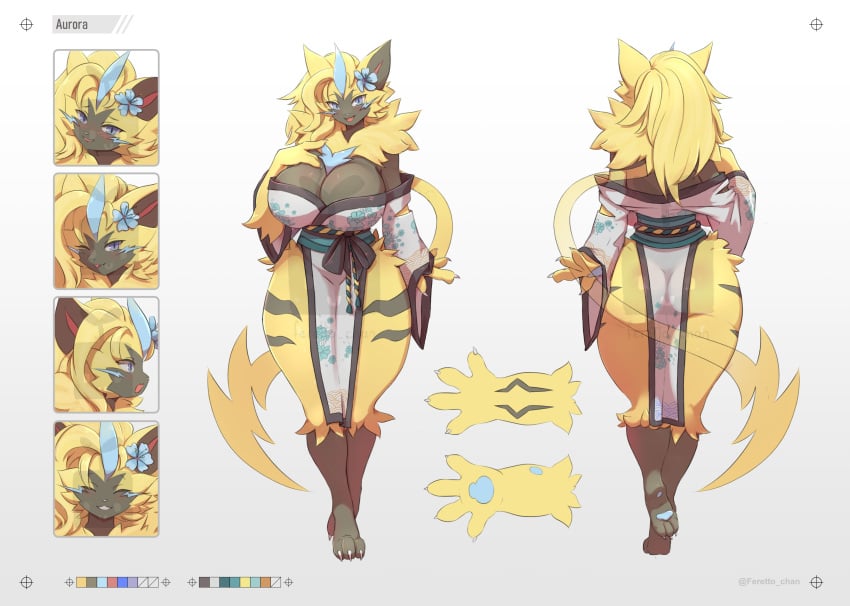 aurora_(nbanoob) big_ass big_breasts breasts bubble_butt female feretto_chan furry huge_ass pok&eacute;mon_(species) pokemon thick_thighs wide_hips zeraora