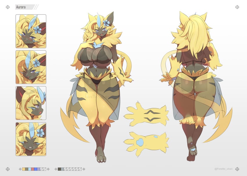 aurora_(nbanoob) big_ass big_breasts breasts bubble_butt female feretto_chan furry huge_ass pok&eacute;mon_(species) pokemon thick_thighs wide_hips zeraora