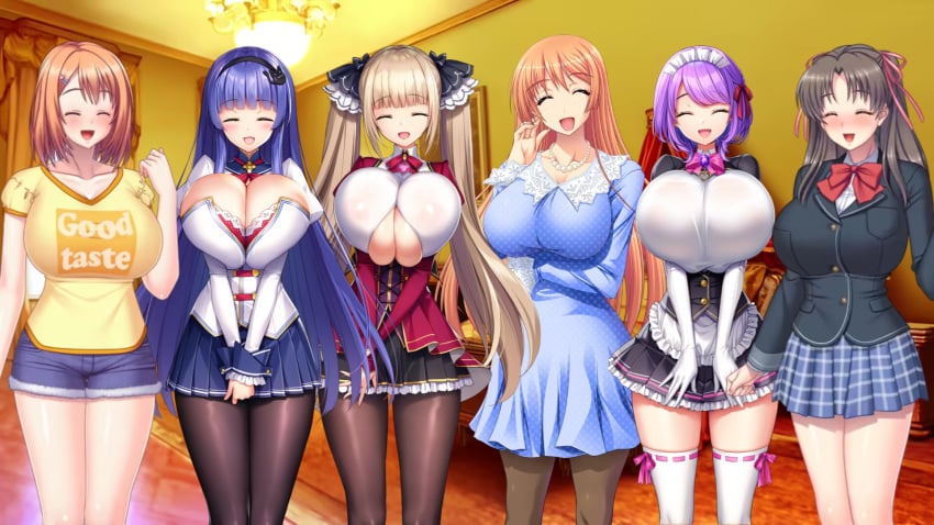 6girls breasts chartina_luitgard clothed_female dekakute_ecchi_na_ore_no_ane edit edited edited_image game_cg gigantic_breasts huge_breasts hyper_breasts kyonyuu_onsen_kozukuri_no_yu kyonyuu_shokudou_harami_teishoku large_breasts liliera_loveknot maid maid_headdress maid_uniform married_woman massive_breasts mature_female mizunagi_moeno motto!_haramase!_honoo_no_oppai_chou_ero_appli_gakuen! motto!_haramase!_honoo_no_oppai_isekai_chou_ero_succubus_gakuen! motto!_haramase!_honoo_no_oppai_isekai_oppai_maid_gakuen! motto!_haramase!_honoo_no_oppai_isekai_oppai_meido_gakuen! nanako_saionji older_sister princess_heart_link_~kenki-tachi_no_tsuyamai~ school_uniform schoolgirl schoolgirl_uniform segawa_asaka smile smiley_face succubus yamashina_sayaka