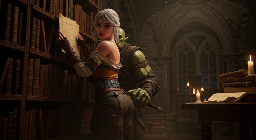 ai_generated ass ciri cirilla_fiona_elen_riannon female hips orc the_witcher_(series) the_witcher_3:_wild_hunt