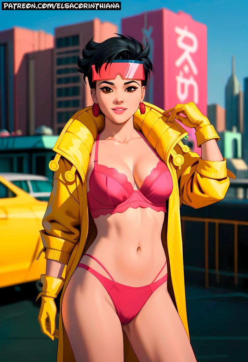 1girls adult adult_female ai_generated big_breasts black_hair blurred_background bra breasts brown_eyes brown_eyes_female city city_background elsacorinthiana exposed_midriff exposed_shoulders exposed_torso female female_only glasses gloves horny horny_face horny_female hourglass_figure jacket jubilation_lee jubilee lingerie looking_at_viewer looking_for_viewer marvel marvel_comics midnight midriff navel night nipples open_jacket outdoors panties patreon patreon_link patreon_url pink_bra pink_glasses pink_lingerie pink_panties posing posing_for_picture posing_for_the_viewer posing_for_viewer public realistic red_lips semi-naked semi-nude semi_naked semi_nude sfw short_hair shoulders skin solo standing street uncensored white-skinned_female white_skin x-men x-men:_apocalypse yellow_gloves yellow_jacket
