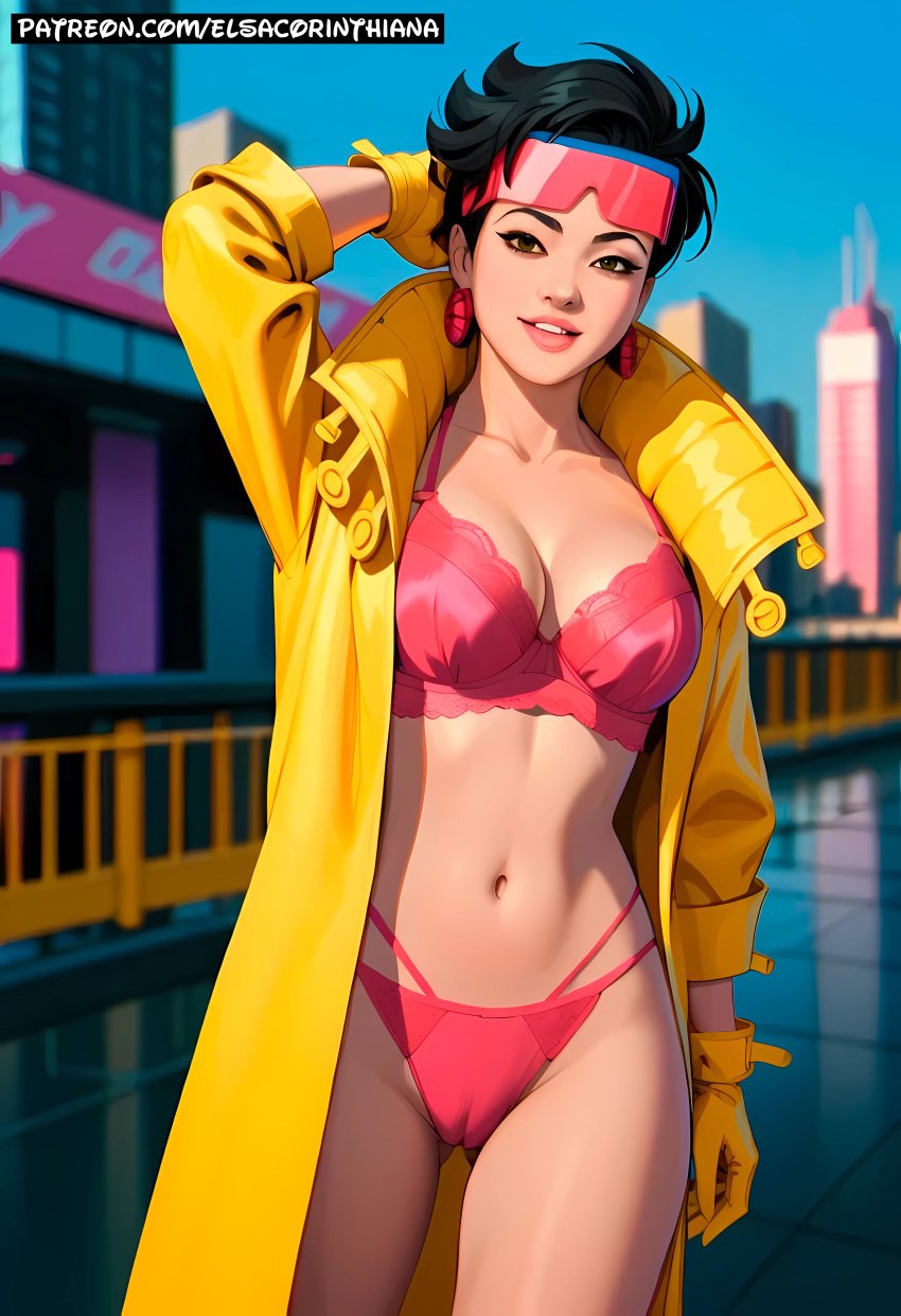 1girls adult adult_female ai_generated big_breasts black_hair blurred_background bra breasts brown_eyes brown_eyes_female city city_background elsacorinthiana exposed_midriff exposed_shoulders exposed_torso female female_only glasses gloves horny horny_face horny_female hourglass_figure jacket jubilation_lee jubilee lingerie looking_at_viewer looking_for_viewer marvel marvel_comics midnight midriff navel night nipples open_jacket outdoors panties patreon patreon_link patreon_url pink_bra pink_glasses pink_lingerie pink_panties posing posing_for_picture posing_for_the_viewer posing_for_viewer public realistic red_lips semi-naked semi-nude semi_naked semi_nude sfw short_hair shoulders skin solo standing street uncensored white-skinned_female white_skin x-men x-men:_apocalypse yellow_gloves yellow_jacket