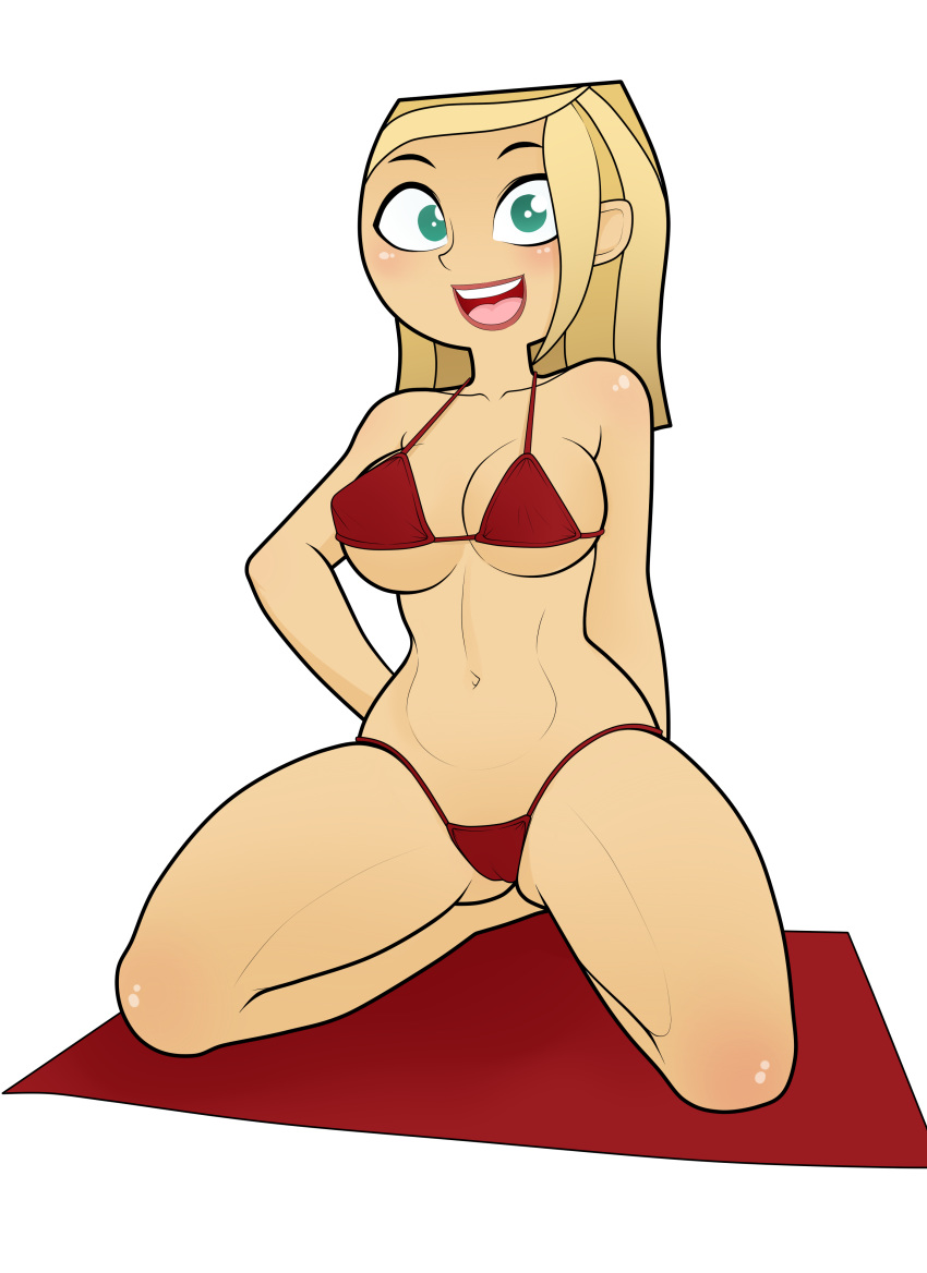 bikini blonde_hair female female_only rodjim samey_(tdi) solo swimsuit total_drama:_pahkitew_island total_drama_island towel