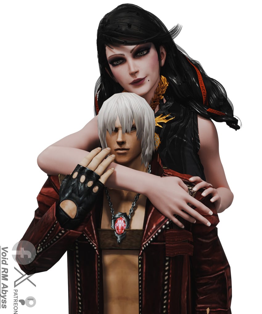 3d bayonetta bayonetta_(character) bayonetta_3 big_ass big_breasts big_butt big_nipples big_thighs big_woman black_hair breasts couple crossover dante devil_may_cry fanart female glasses muscle_girl muscle_mommy patreon patreon_artist portrait ship tall_girl tall_woman taller_girl tights