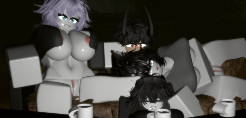 1girls 3d 3girls areolae breasts catgirl demon_boy exposed_pussy fox_girl lying_on_person pale_skin pussy roblox robloxian self_upload sitting stomach tagme thighs tonyrr34 watching_tv white_skin