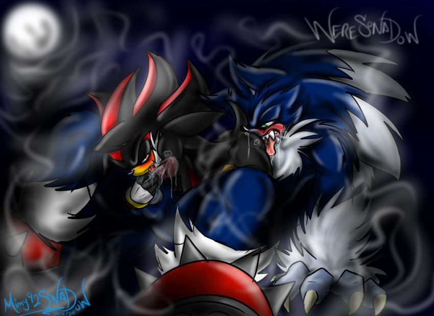 anthro blue_fur furry hedgehog male male_only mammal mimy92sonadow sex shadow_the_hedgehog sonadow sonic_(series) sonic_the_hedgehog sonic_the_werehog tagme werehog yaoi