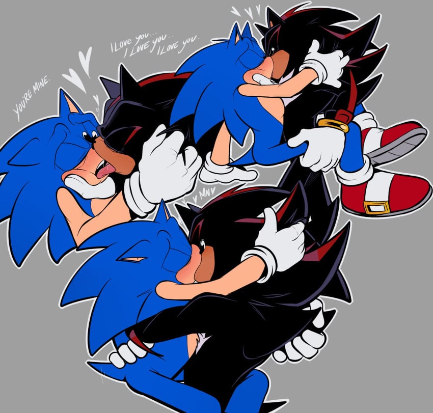 2boys :3 adorable black_body black_hair blue_body blue_hair chest_tuft closed_eyes cute french_kiss gay gay_male grabbing_hair gray_background hand_on_hair handwear_and_footwear_only heart hedgehog intimate kissing legs_around_partner lol making_out male male_only romantic shaddycatz shadow_the_hedgehog simple_background sitting_on_lap sitting_on_person sjkdbdowvdb sonadow sonic_(series) sonic_the_hedgehog sonic_the_hedgehog_(series) tongue tongue_kiss ts_hot_asf two_tone_hair white_gloves wholesome wristwear xd yaoi