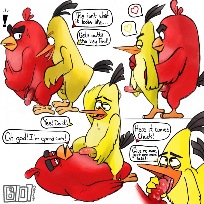 2boys anal anal_sex angry_birds anthro avian balls bird bowserboy101 chuck_(angry_birds) columbia_pictures duo fellatio gay male male_only oral penetration penis red_(angry_birds) rovio rovio_animation rovio_entertainment sega sex sony the_angry_birds_movie video_games yaoi