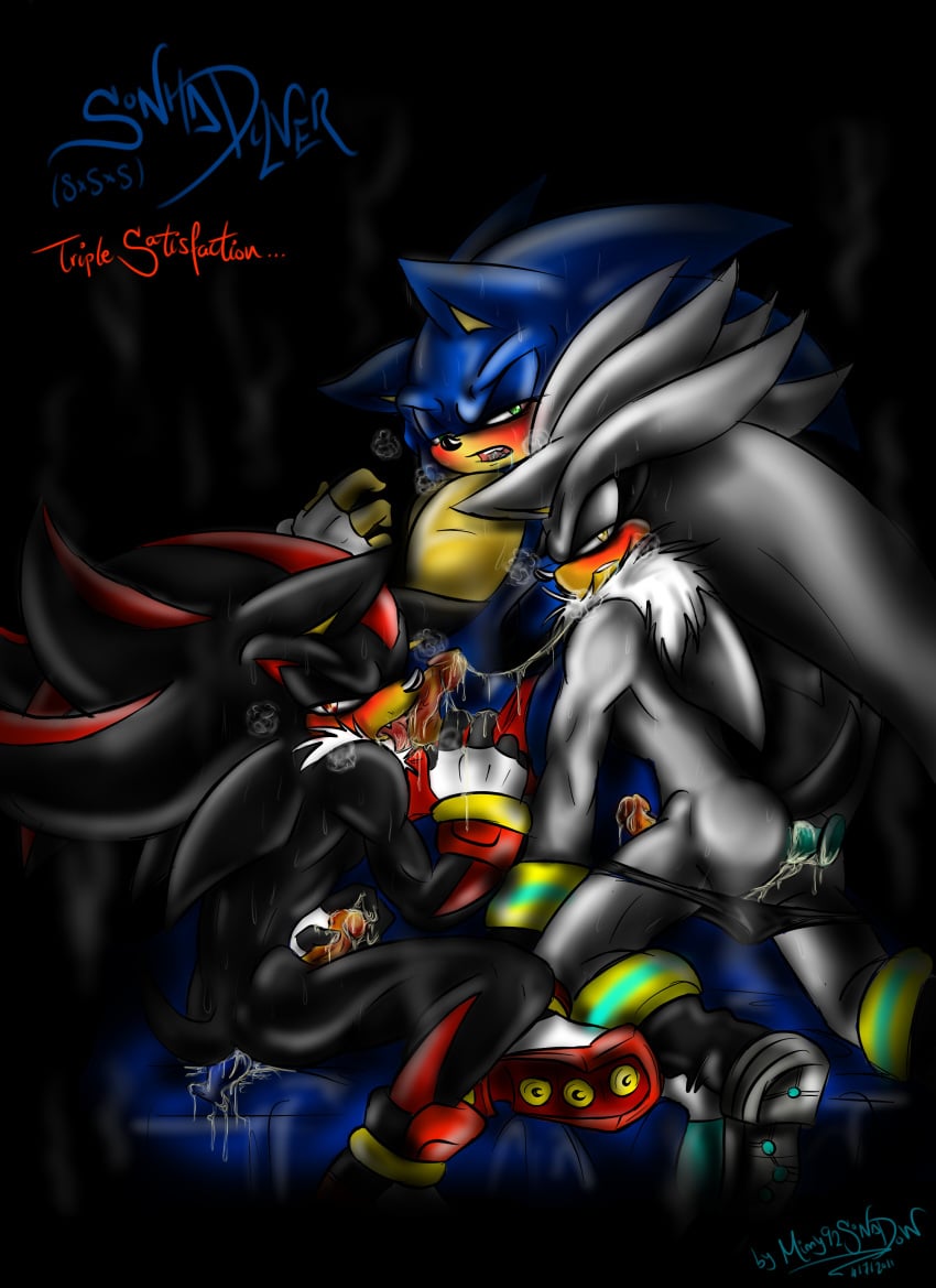 anthro blue_fur furry group group_sex hedgehog male mammal mimy92sonadow sex shadow_the_hedgehog silver_the_hedgehog sonic_(series) sonic_the_hedgehog tagme threesome yaoi