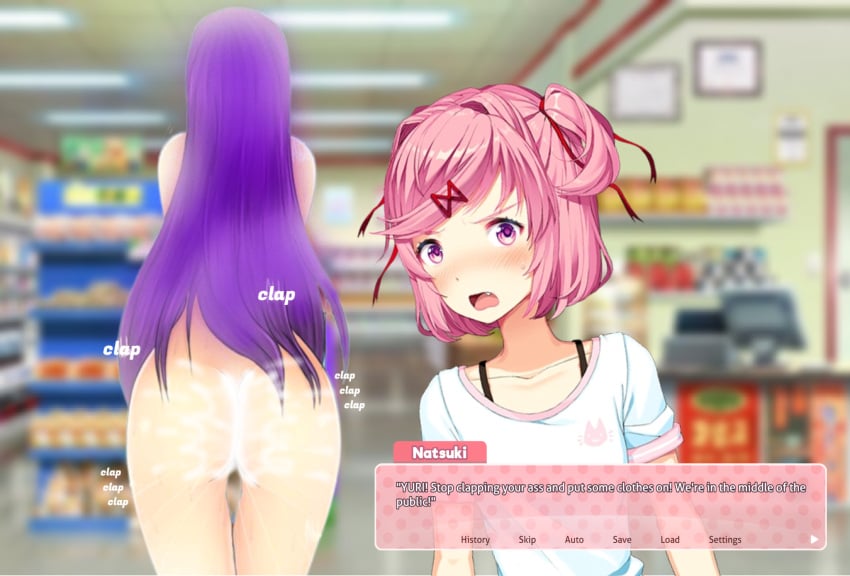 ass ass_clap ass_clapping ass_focus ass_shake ass_shaking back back_view backboob bare_ass bare_back big_ass big_butt breasts butt_jiggle buttocks clothed_female clothed_female_nude_female completely_naked completely_naked_female completely_nude completely_nude_female doki_doki_literature_club embarrassed embarrassed_female female giant_ass large_ass large_butt light-skinned light-skinned_female light_skin long_hair naked naked_body naked_female natsuki_(doki_doki_literature_club) outdoor_nudity passionate presenting presenting_ass presenting_butt presenting_hindquarters purple_hair rear rear_view shaking shaking_ass shaking_booty shaking_butt shivering showing_ass showing_off_ass store twerk twerking yuri_(doki_doki_literature_club)