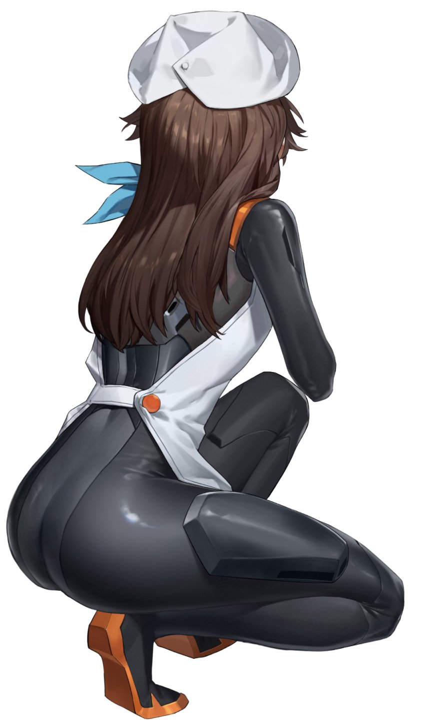 apron ass_cheeks ass_closeup ass_focus back_view black_plugsuit blue_scarf brunette_hair bubble_ass clothed_female_nude_male crossover culo dat_ass digital_media_(artwork) fat_ass female_focus goddess_of_victory:_nikke hat holding_weapon japanese_female kneeling_on_ground light-skinned_female long_hair neon_genesis_evangelion no_background no_underwear official_art on_knees perky_ass perro_culazo plugsuit png provocative rebuild_of_evangelion round_ass sakura_suzuhara skin_tight skindentation skinny_girl slim_waist studio_khara thicc_ass thick_thighs toned_female unseen_female_face younger_female