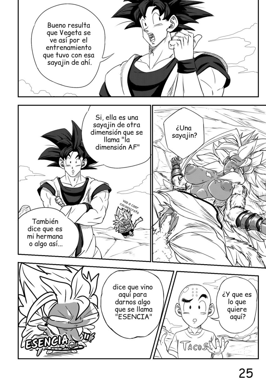 dark-skinned_female dragon_ball rule_63 son_goku spanish_text spindan super_saiyan_5 tablos