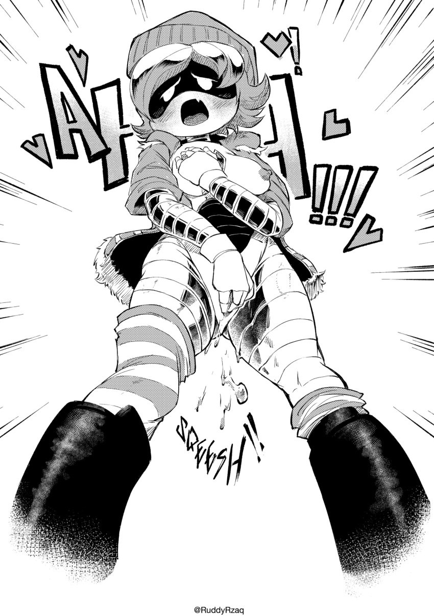 1girls 2d areola ass big_ass big_thighs black_and_white blush boots breasts female female_focus female_only grabbing_own_breast humanoid jacket masturbating masturbation medium_breasts moan moaning murder_drones nipples oerba_yun_fang pussy pussy_juice robot robot_girl robot_humanoid ruddyrzaq screen_face short_hair solo tagme thick_hips thick_thighs thighs uzi_(murder_drones)