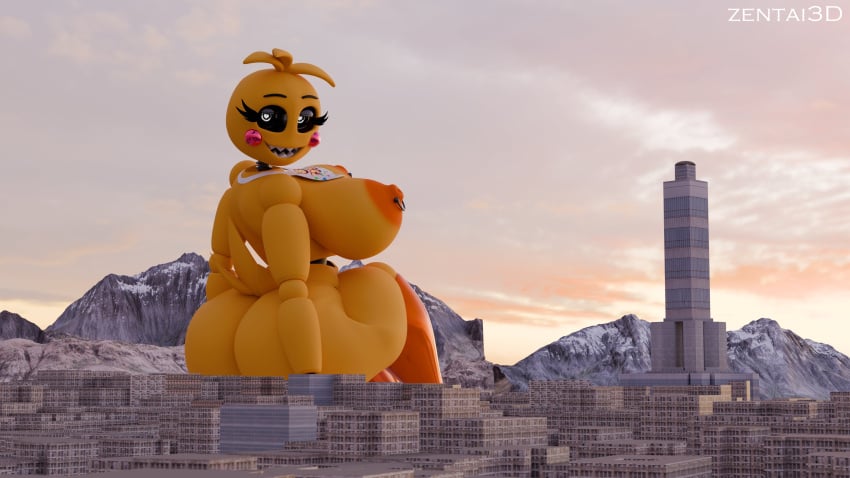 1girls 3d 3d_(artwork) 3d_model animatronic ass breasts eyelashes female female_only five_nights_at_freddy's five_nights_at_freddy's_2 giantess tagme toy_chica_(fnaf) zentaisfm