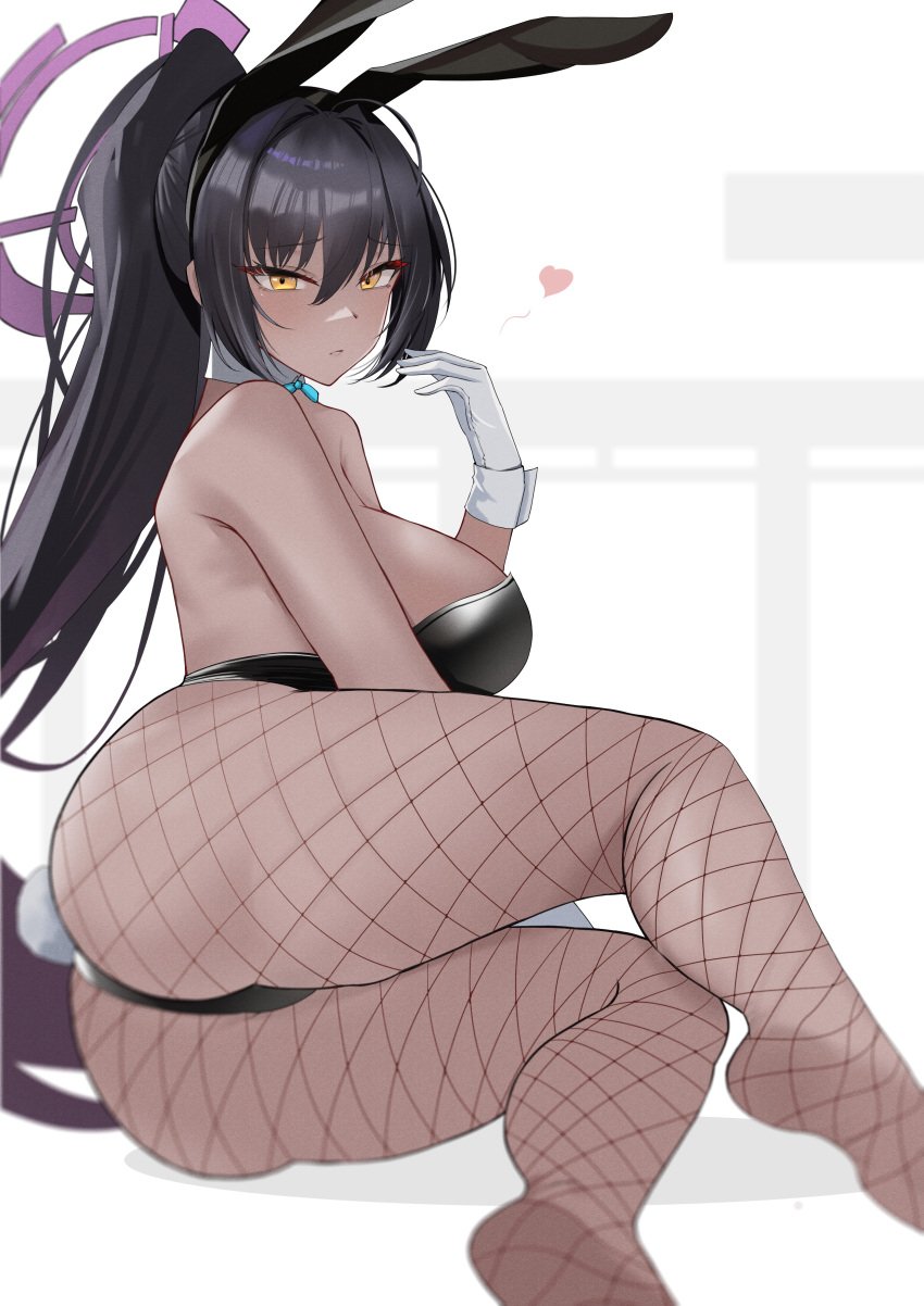 1girls absurd_res absurdres ahoge ankles antenna_hair ass ass_cleavage back black_bunny_ears black_bunnygirl_costume black_bunnysuit black_hair black_hair_female black_hairband black_legwear black_leotard blue_archive blue_bowtie blush blushing_at_viewer blushing_female bowtie breasts brown-skinned_female brown_skin brown_skinned_female bunny_ears bunny_tail bunnygirl bunnygirl_outfit busty busty_female busty_teen butt_crack butt_crack_outline calves collar dark-skin dark-skinned_female dark_skin dark_skinned dark_skinned_female dot_nose embarrassed embarrassed_female feet female female_focus female_only fingers fishnet_legwear full_body groin hair_between_eyes hairband halo heart heels high_resolution high_school_student highres hourglass_figure karin_(blue_archive) karin_(bunny)_(blue_archive) kneepits knees large_breasts lean_body lean_figure legs legs_together legwear leotard lips long_hair looking_at_viewer musicatopos nervous nervous_expression nervous_face nervous_female pantyhose pointy_chin ponytail purple_halo school_girl shoulders shy shy_expression sideboob sidelocks simple_background slender_body slender_waist slim_girl slim_waist soles solo teen_girl teenage_girl teenager thick_ass thick_thighs thighs thin_waist underboob very_long_hair white_background white_collar white_wrist_cuffs wide_hips wrist_cuffs yellow_eyes yellow_eyes_female