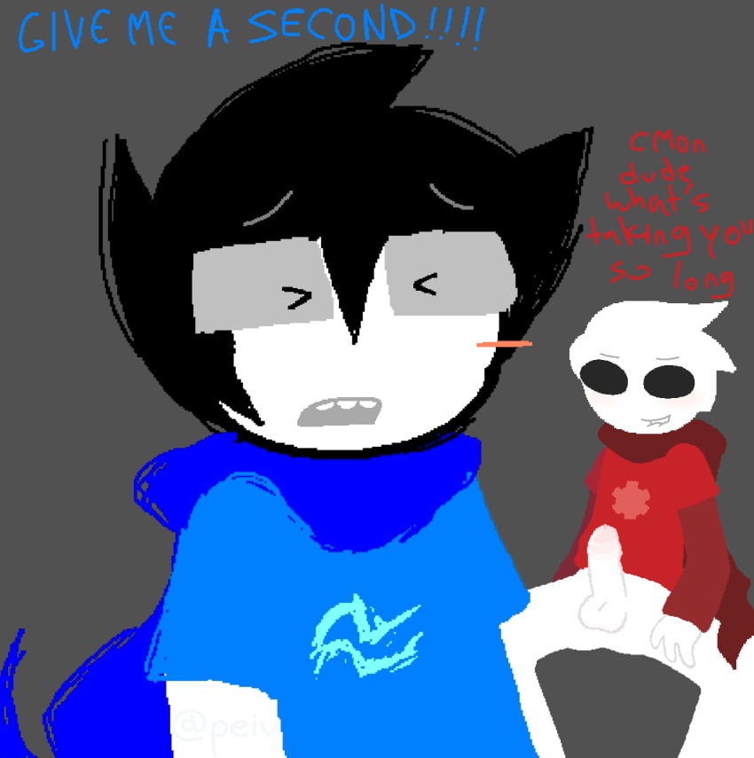 dave_strider doodle flustered homestuck john_egbert