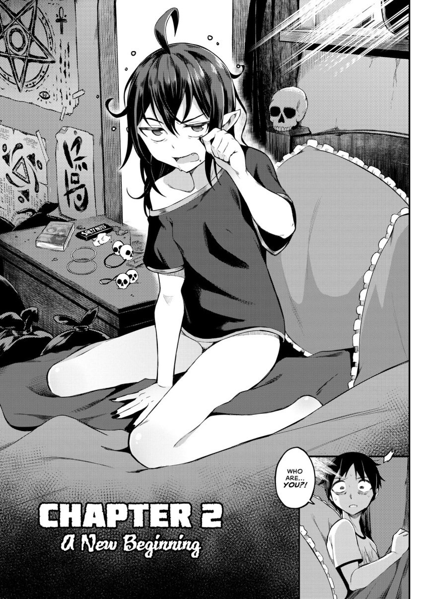 ahoge anime_style bed bedroom black_moon_prophecy demon fang female ghettoyouth greyscale hentai jiro_(black_moon_prophecy) jiro_kuronuma levi levi_(black_moon_prophecy) leviathan manga messy_hair onidere pillow protagonist protagonist-kun solo_focus succubus