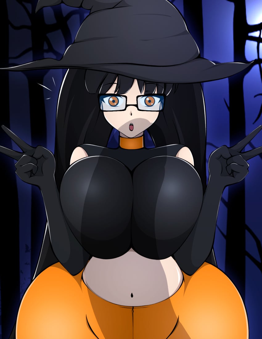 1girls halloween_girl_(zonen404) original_character tagme thick_thighs witch_costume witch_hat zonen404