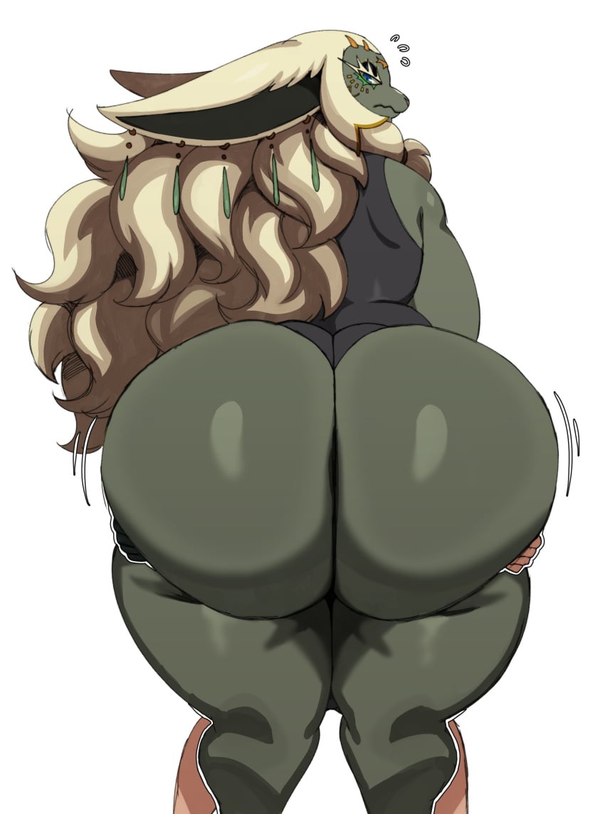 2024 absurd_res anthro ass big_ass big_butt black_body black_clothing black_fur black_nose black_shirt black_tank_top black_topwear bottomless bubble_ass bubble_butt butt_grab closed_frown clothed clothing duo ear_piercing eye_markings fat_ass fat_butt femboy fur girly glare grey_hair hair hand_on_butt hi_res huge_ass huge_butt huge_hips huge_thighs humanoid hylian large_ass large_butt link long_ears long_hair looking_back male male/male mammal markings motion_lines nintendo piercing rauru's_arm rauru_(tears_of_the_kingdom) rear_view shirt simple_background sssonic2 tank_top tears_of_the_kingdom the_legend_of_zelda thick_ass thick_butt thick_thighs topwear white_background wide_hips zonai