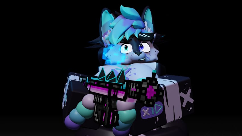 1girls 3d caffinatedbuns commission furry gun pixel_gun pixel_gun_3d roblox robloxian tagme