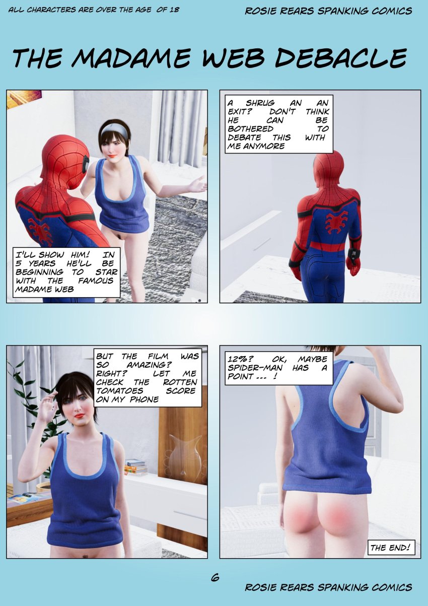 art cassandra_webb comic funny madame_web_(2024) marvel nsfw patreon peter_parker rosierears spanking spanking_art spider-man spider-man_(series)