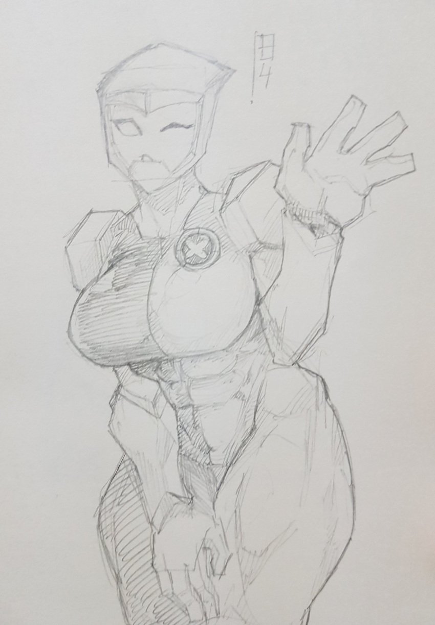 abandonhumanit alien alien_girl ben_10 chaquetrix diamondhead female female_only hand_on_thigh leaning_forward line_art lineart pencil_(artwork) petrosapien solo solo_female subsapien_(ben_10) waving waving_at_viewer waving_hand winking winking_at_viewer