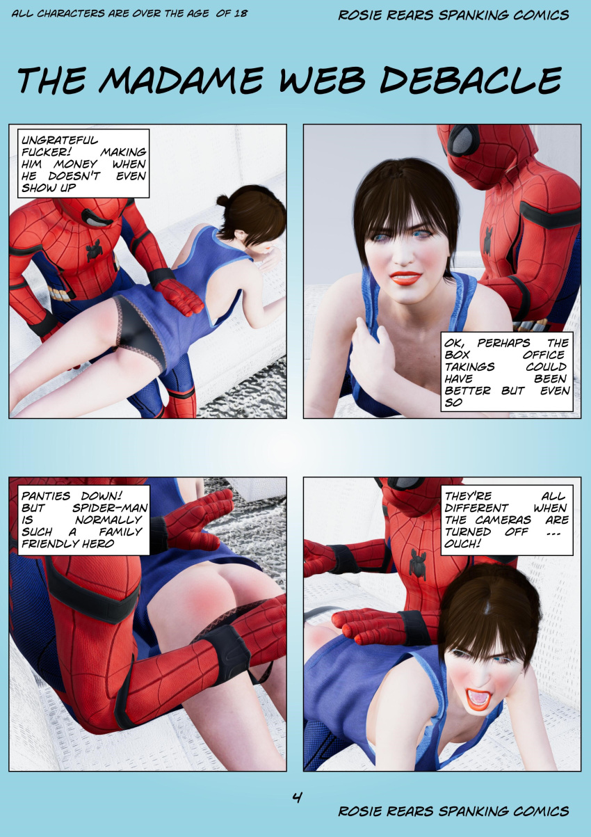 cassandra_webb comic madame_web_(2024) marvel peter_parker rosierears spanked_booty spanked_otk spanking spanking_comic spanking_fiction spider-man spider-man_(series)