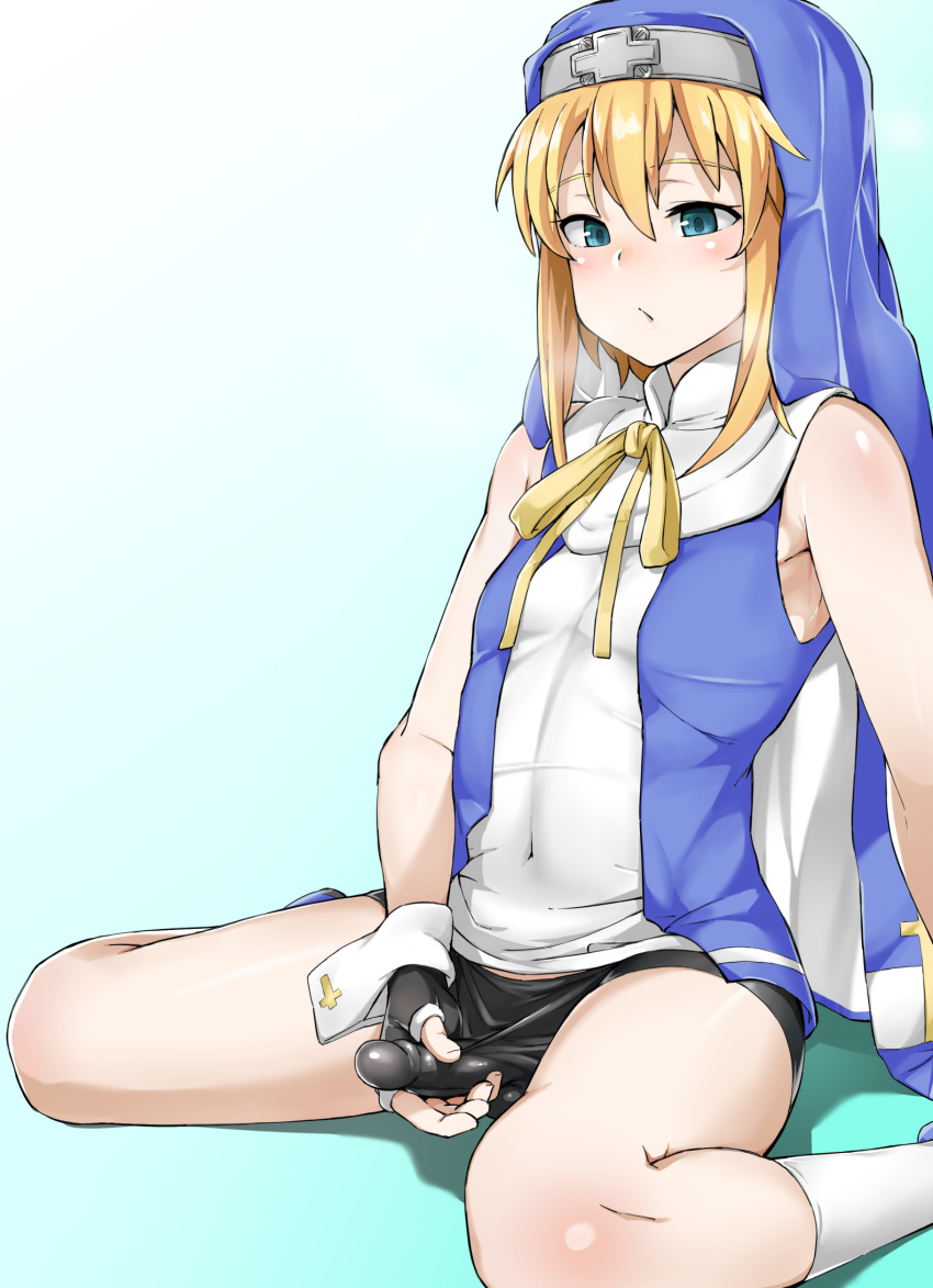 1boy abs androgynous armpits bike_shorts blonde_hair blue_eyes blush bridget erection erection_under_clothes femboy flat_chest girly guilty_gear high_resolution himesamaiove leggings long_hair male male_only masturbation penis priestess priestess_clothes shorts sitting small_penis socks solo thick_thighs thighs tight_clothing tight_shorts