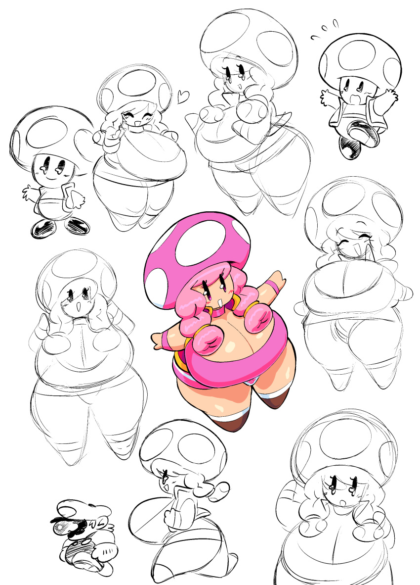 1girls 2024 :d big_ass big_breasts big_thighs boob_window breasts casual casual_nudity chubby chubby_female cleavage clothed cute female hair huge_ass huge_breasts mario mario_(series) mob_face nintendo no_bra panties pigtails pink_hair png shortstack sideass sketches theguywhodrawsalot thighs toad_(mario) toadette underass