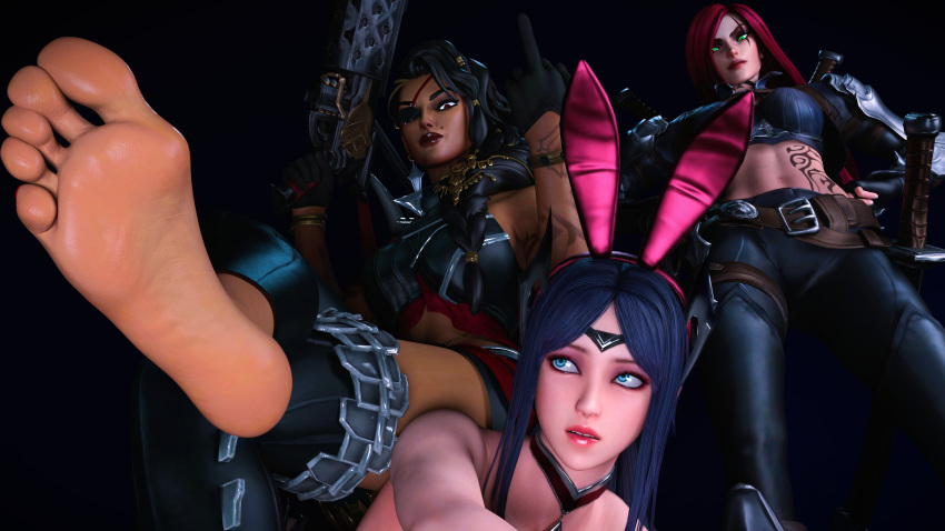 3d feet female foot_fetish irelia_xan katarina_du_couteau league_of_legends riot_games samira_(league_of_legends)