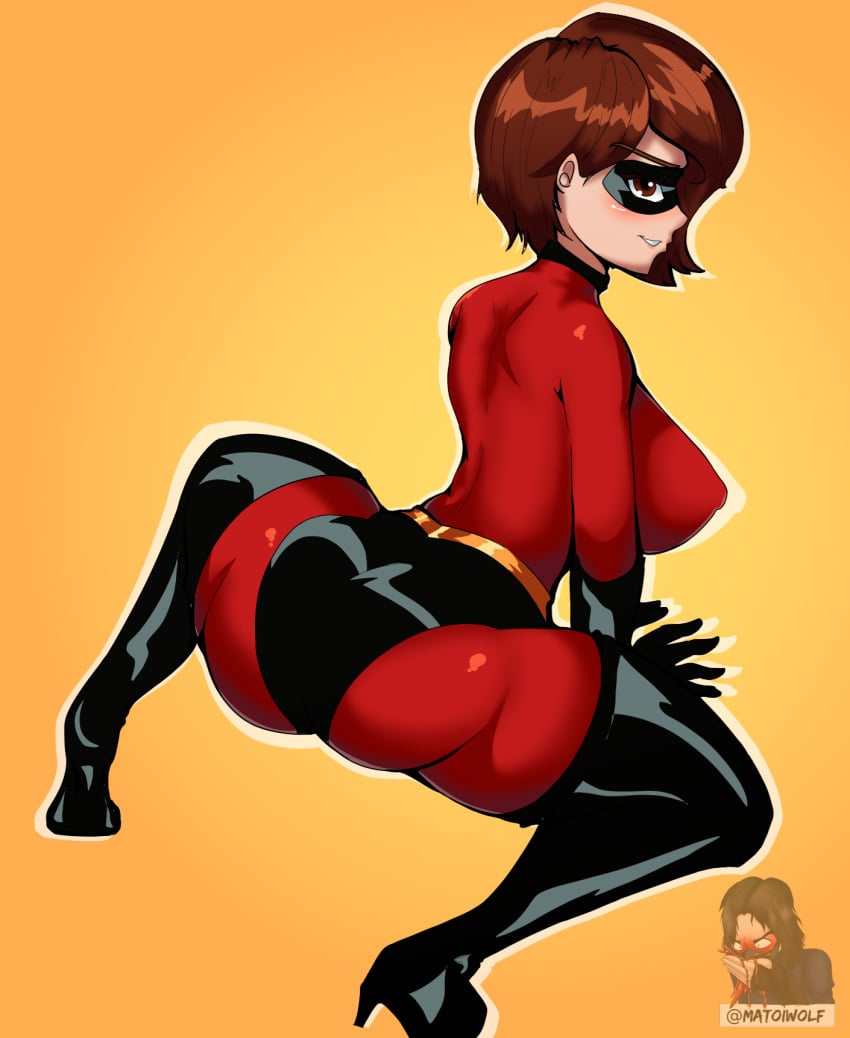 1girls all_fours ass ass_focus big_ass big_breasts bodysuit booty brown_hair bubble_butt curvy dat_ass disney elastigirl epic_games fortnite fortnite:_battle_royale hips looking_at_viewer looking_back matoiwolf mature mature_body mature_female milf mommy pixar round_ass short_hair showing_ass simple_background smiling the_incredibles the_incredibles_2 thick thick_ass thick_thighs voluptuous voluptuous_female