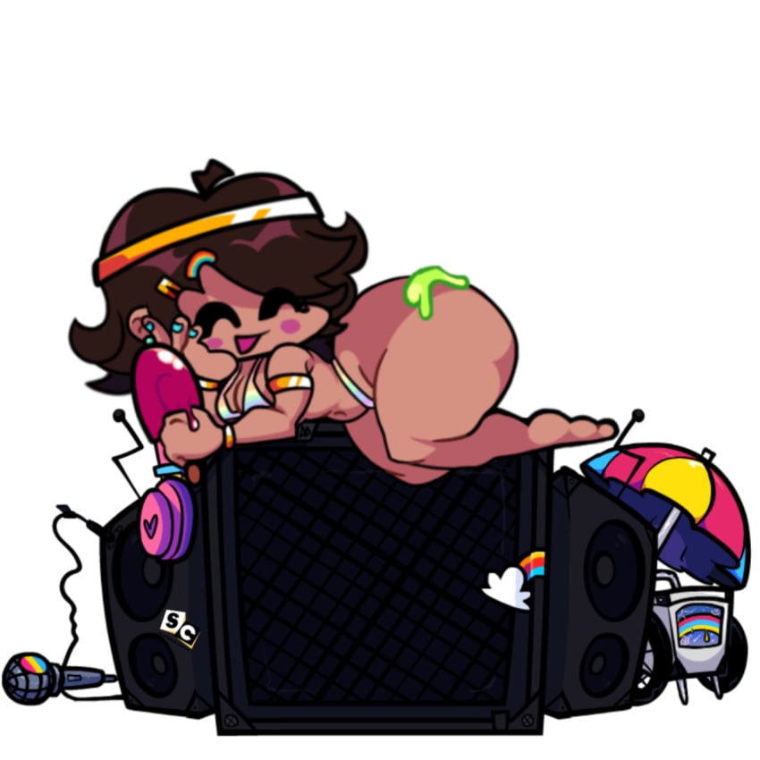 arrow_funk barbara_(arrow_funk) big_butt brazilian_female chibi_draws feet friday_night_funkin girlfriend_(friday_night_funkin) huge_ass massive_ass medium_breasts multicolored_bikini playful popsicle rainbow_bikini shortstack sideass small_breasts tecfuzz thick_ass thick_hips thick_legs thick_thighs thighs traced winking_at_viewer