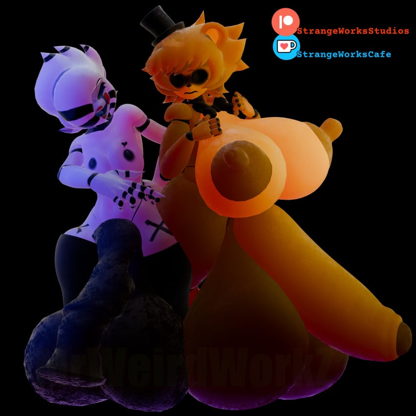 1boy 1femboy 1futa 3d 3d_(artwork) android android_boy android_futa animatronic black_penis black_sclera blender blender_(software) breasts brown_nipples cally3d cock cryptiacurves erect_nipples femboy five_nights_at_freddy's flaccid flaccid_cock flaccid_penis futanari golden_freddy_(fnaf) golden_fredina_(cally3d) hair_covering_eye height_difference hi_res high_resolution highres horsecock huge_breasts huge_cock huge_thighs hyper hyper_balls hyper_breasts hyper_penis marie_(cally3d) marie_(cryptia) marionette_(fnaf) mini_giant mini_giantess mrweirdworkz multicolored_hair no_pupils nude nude_futa nude_male penis puppet_(fnaf) robot robot_boy robot_futa scottgames sharp_fingernails sharp_fingers size_difference thick_thighs thighhighs thighs watermark weirderworkz white_hair white_skin wide_hips yellow_nipples