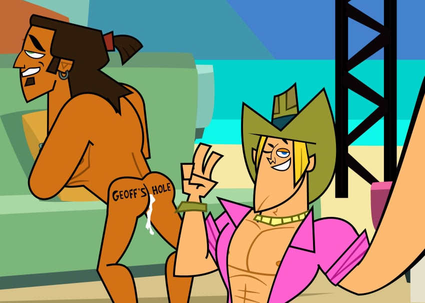 2d after_anal after_sex alejandro_burromuerto_(tdi) anal dark-skinned_male dark_skin gay geoff_(tdi) human human_only kuraburrprn light-skinned_male light_skin male male_focus male_only total_drama_island