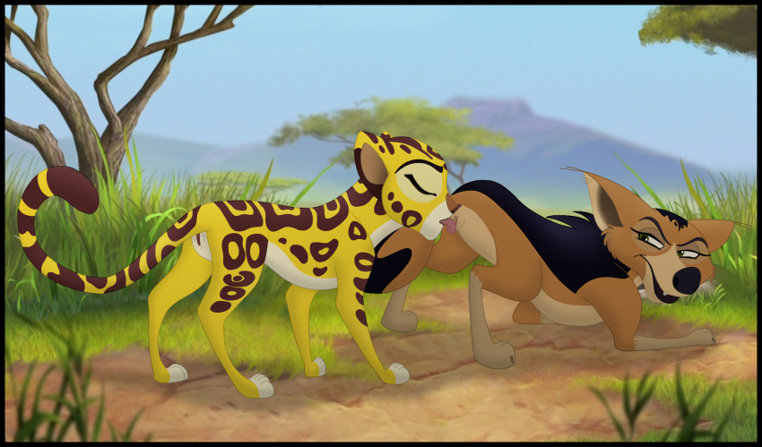 animal_genitalia canine cheetah disney feline female female/female female_feral feral fuli jackal kaion licking mammal oral pussy reirei reirei_(character) the_lion_guard the_lion_king tongue tongue_out yuri