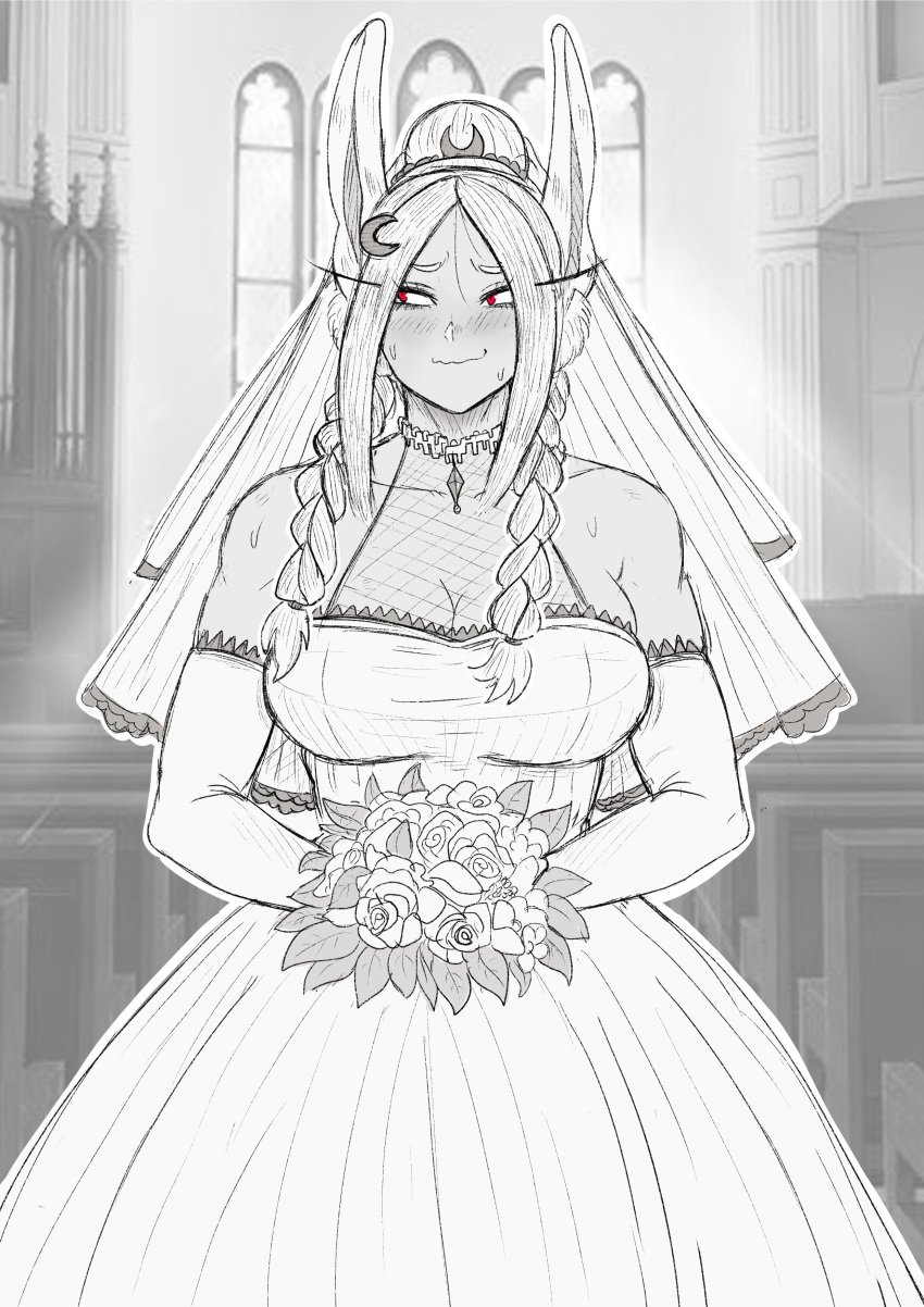 1girls big_breasts blush braided_hair breasts bunny_ears bunny_girl ettso female flowers miruko my_hero_academia rumi_usagiyama solo tagme toned toned_arms toned_female wedding wedding_dress wedding_veil wholesome