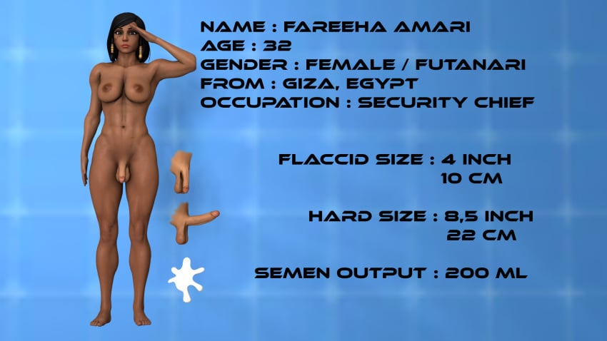 1futa 3d big_breasts black_hair brown_eyes character_sheet dark-skinned_futanari dark_skin derpsycho333 flaccid futa_only futanari intersex muscular overwatch pharah solo solo_futa source_filmmaker