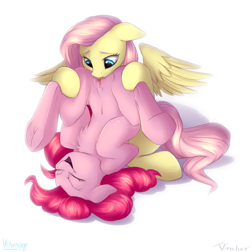 2017 absurd_res closed_eyes collaboration cunnilingus duo earth_pony equine feathered_wings feathers female feral flutterpie fluttershy_(mlp) friendship_is_magic fur hair hi_res hooves horse mammal my_little_pony open_outh oral pink_fur pinkie_pie_(mlp) pony pussy sex simple_background underhoof vaginal_penetration vincher vistamage white_background wings yuri