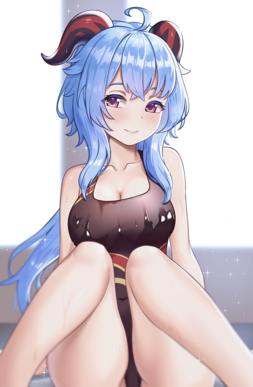 1girls adult adult_female ahoge antenna_hair bare_arms bare_calves bare_knees bare_legs bare_shoulders bare_skin bare_thighs bikini black_bikini black_horn black_horns black_one-piece_swimsuit black_swimsuit black_swimwear blue_eyebrows blue_hair blue_hair_female blush blush_face blush_lines blushed_face blushing_at_viewer blushing_face blushing_female breasts busty busty_female busty_girl calves cleavage collarbone dot_nose exposed_arms exposed_legs exposed_shoulders exposed_skin exposed_thighs fair_skin female female_focus female_only ganyu_(genshin_impact) genshin_impact hair_between_eyes high_resolution highres horn horns hourglass_figure kangbus knees large_breasts lean_body lean_figure legs light-skined_female light-skinned light-skinned_female light_skin light_skin_female light_skinned light_skinned_female lips long_hair looking_at_viewer mature mature_female narrow_waist one-piece_swimsuit purple_eyes purple_eyes_female red_horn red_horns shoulders sitting slender_body slender_waist slim_girl slim_waist smile smiley_face smiling smiling_at_viewer smooth_skin solo swimsuit swimwear thick_thighs thighs thin_waist upper_body wide_hips