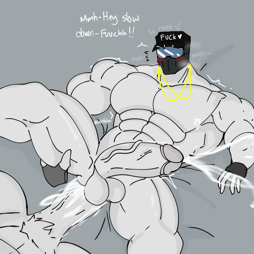 bara cap collar cum_in_ass cum_inside cumshot fast_thrusts gay hzin_(lustfulsai) lustfulsai masked_male rough_sex