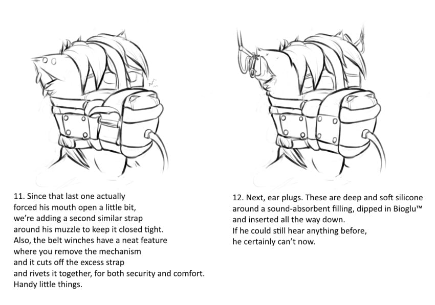 absurd_res bondage bound bulge clipped_wings_(oc) comic ear_plugs earplugs equine gag glue hi_res horse inflatable inflatable_gag krd male male_only mammal mask monochrome muzzle_(object) my_little_pony neck_bulge permanent permanent_bondage piercing pony rubber sensory_deprivation sex_toy solo story