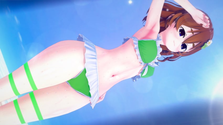 3d abramax_dvd owozu short_hair sirivt swimsuit virtual_youtuber