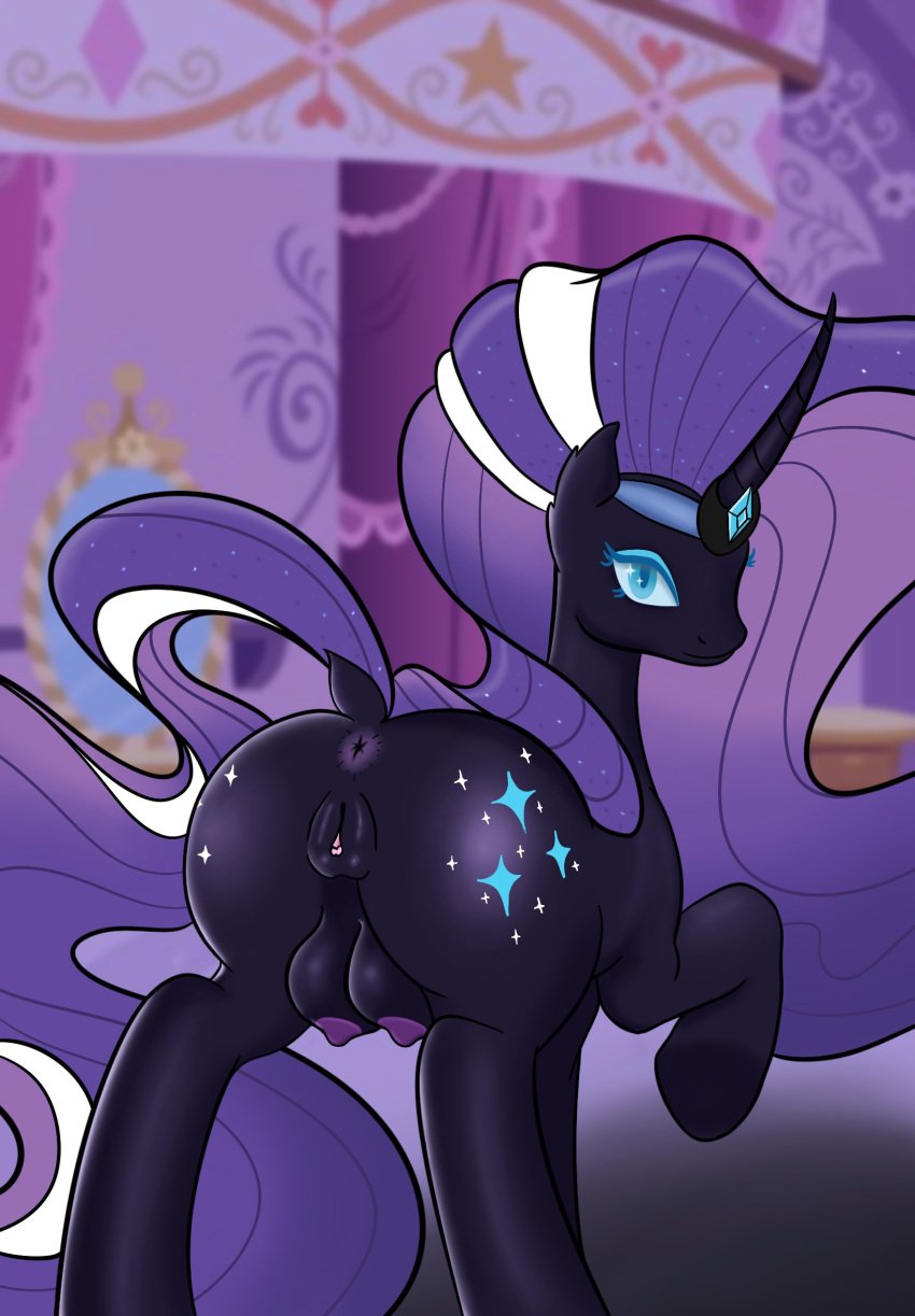 animal_genitalia animal_pussy anthro anus ass big_breasts big_butt breasts breasts equestrian equine hasbro mlp_g4 my_little_pony my_little_pony my_little_pony_friendship_is_magic nightmare_rarity nightmare_rarity_(idw) pony pussy rarity_(mlp)