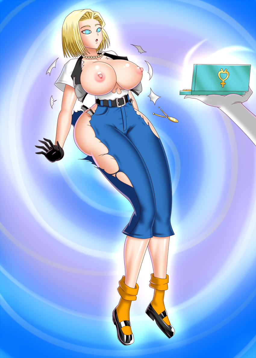 1girls android_18 blonde_hair blue_eyes bluebullpen cameltoe cleavage curvy dragon_ball erect_nipples female huge_areolae huge_ass huge_breasts puffy_nipples short_hair thick_lips voluptuous wide_hips